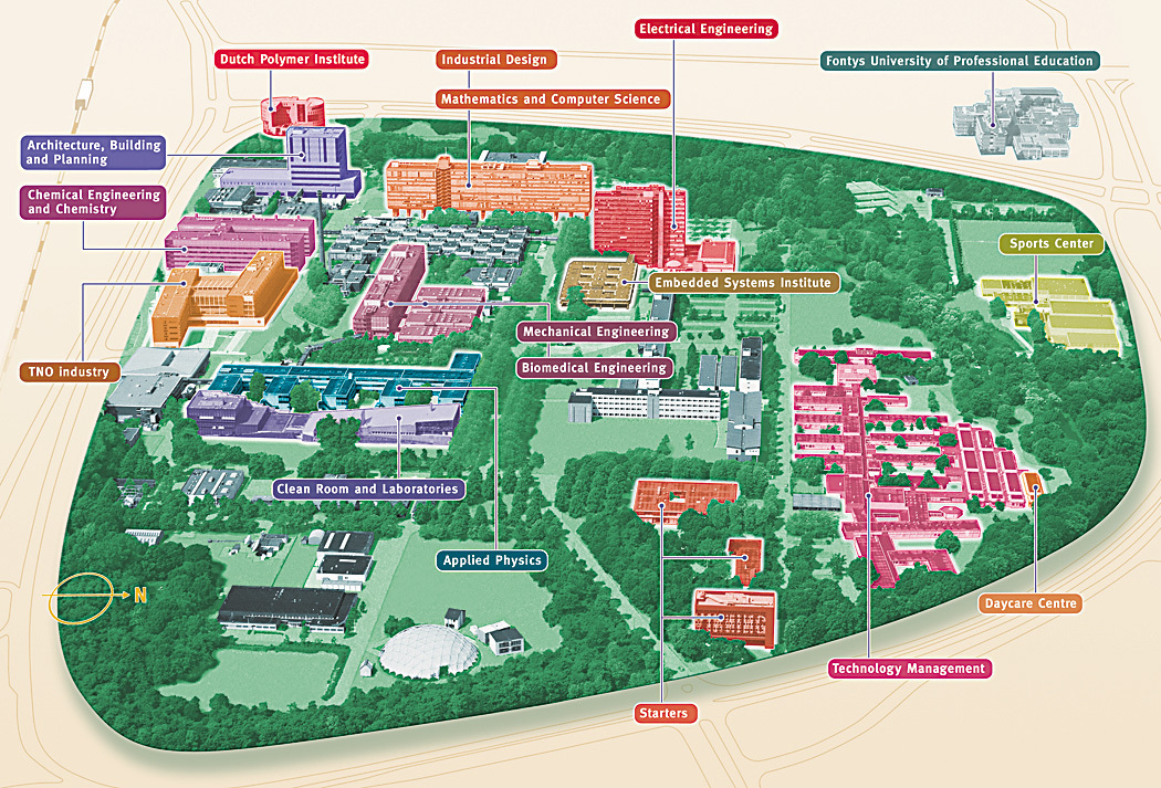 Infographic: De campus van de Technische Universiteit Eindhoven Infographic campus van de Technische Universiteit Eindhoven